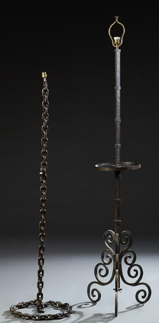 Two French Iron Floor Lamps, 20th c., one of welded (1 of 1)