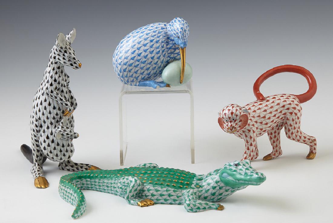 Group of Four Herend Porcelain Animals, Hungary, (1 of 2)