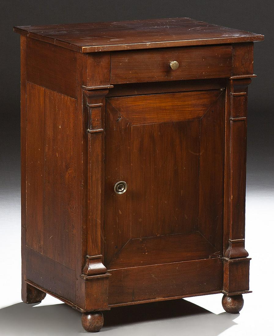 French Empire Style Carved Walnut Nightstand, 19th c., (1 of 1)