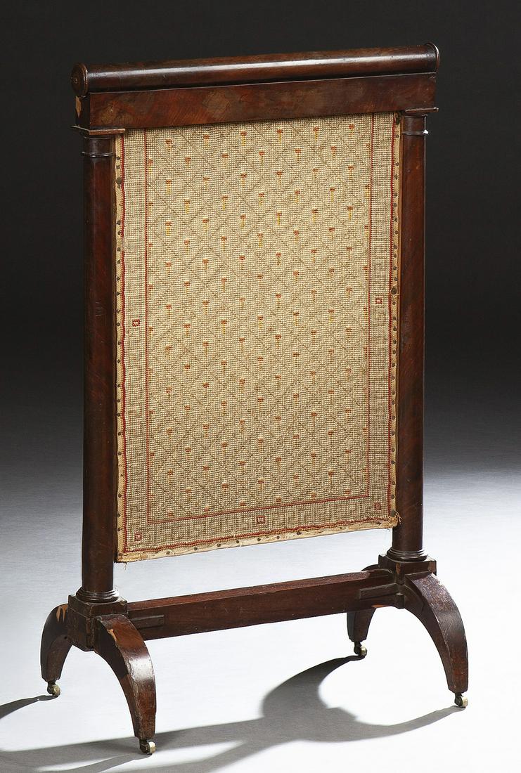 French Empire Carved Mahogany Firescreen, 19th c., the (1 of 1)