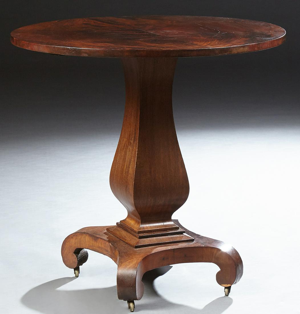 American Classical Carved Mahogany Center Table, 19th (1 of 1)
