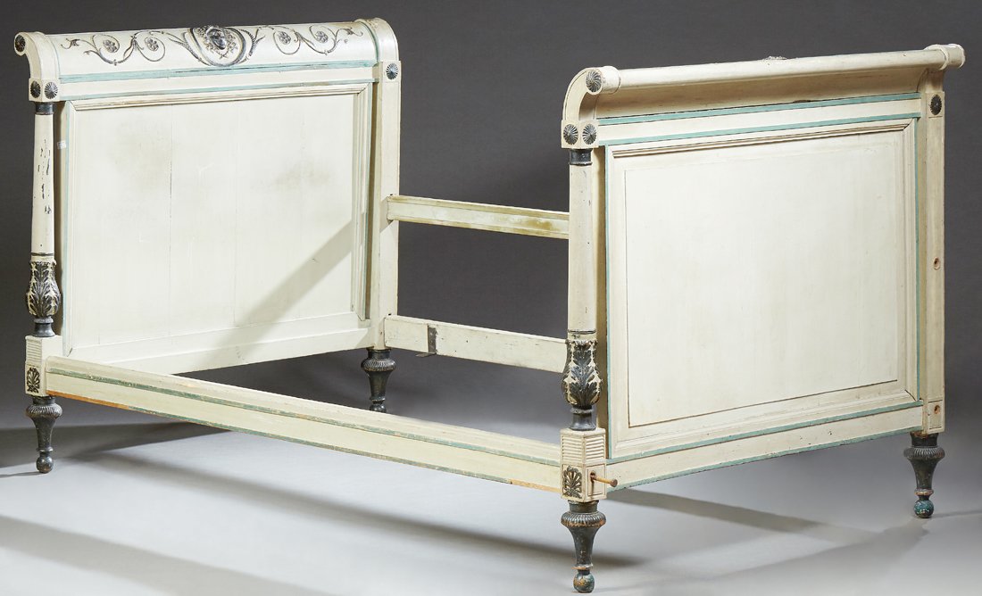 French Polychromed Lit du Jour, 19th c., the arched (1 of 1)