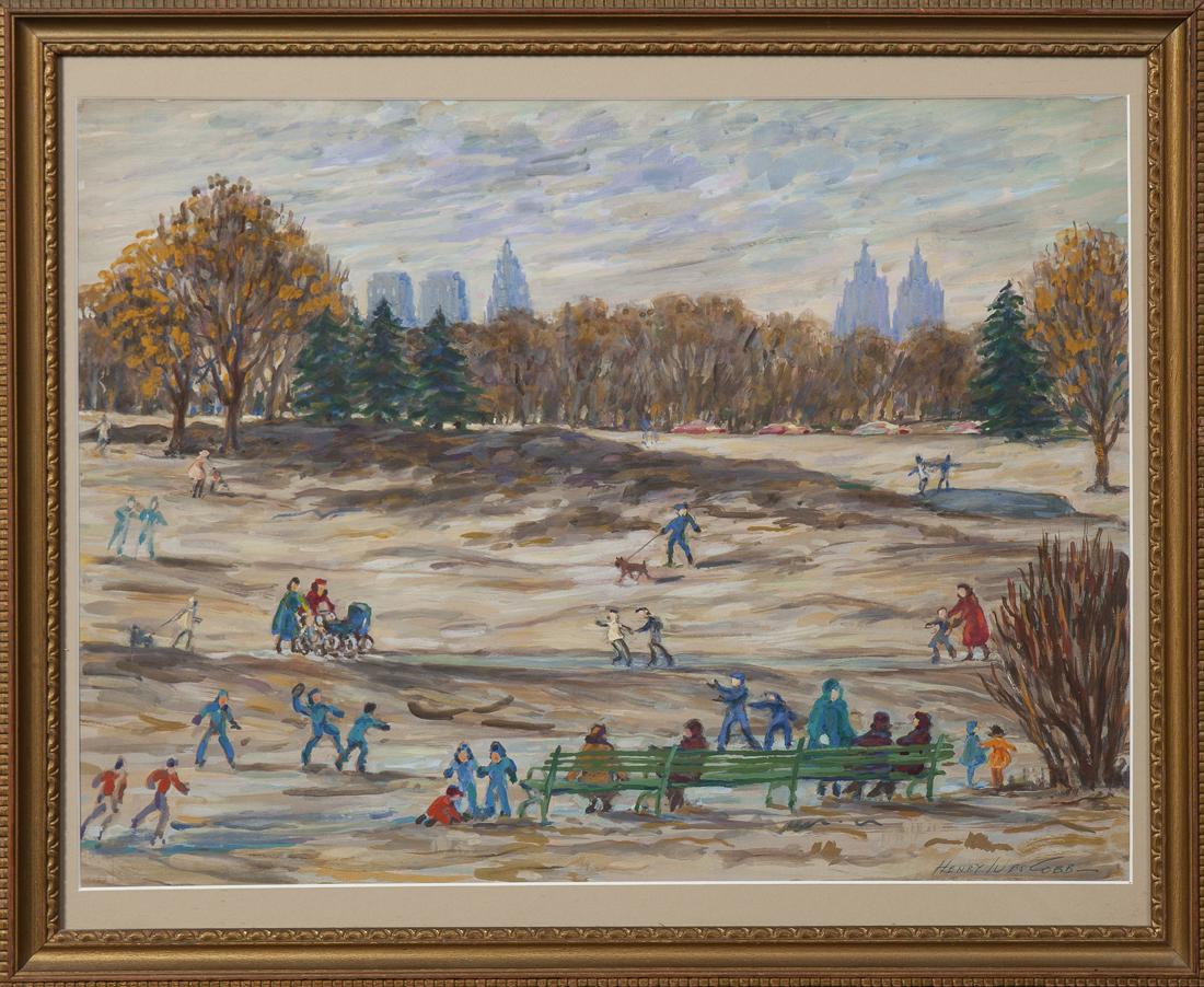 Henry Ives Cobb (1883-1974, American), "Central Park in (1 of 2)