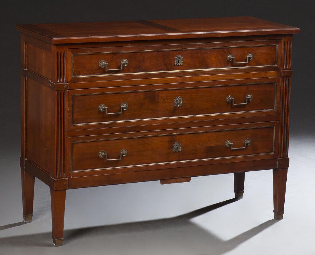 French Carved Cherry Louis XVI Style Commode, early (1 of 1)