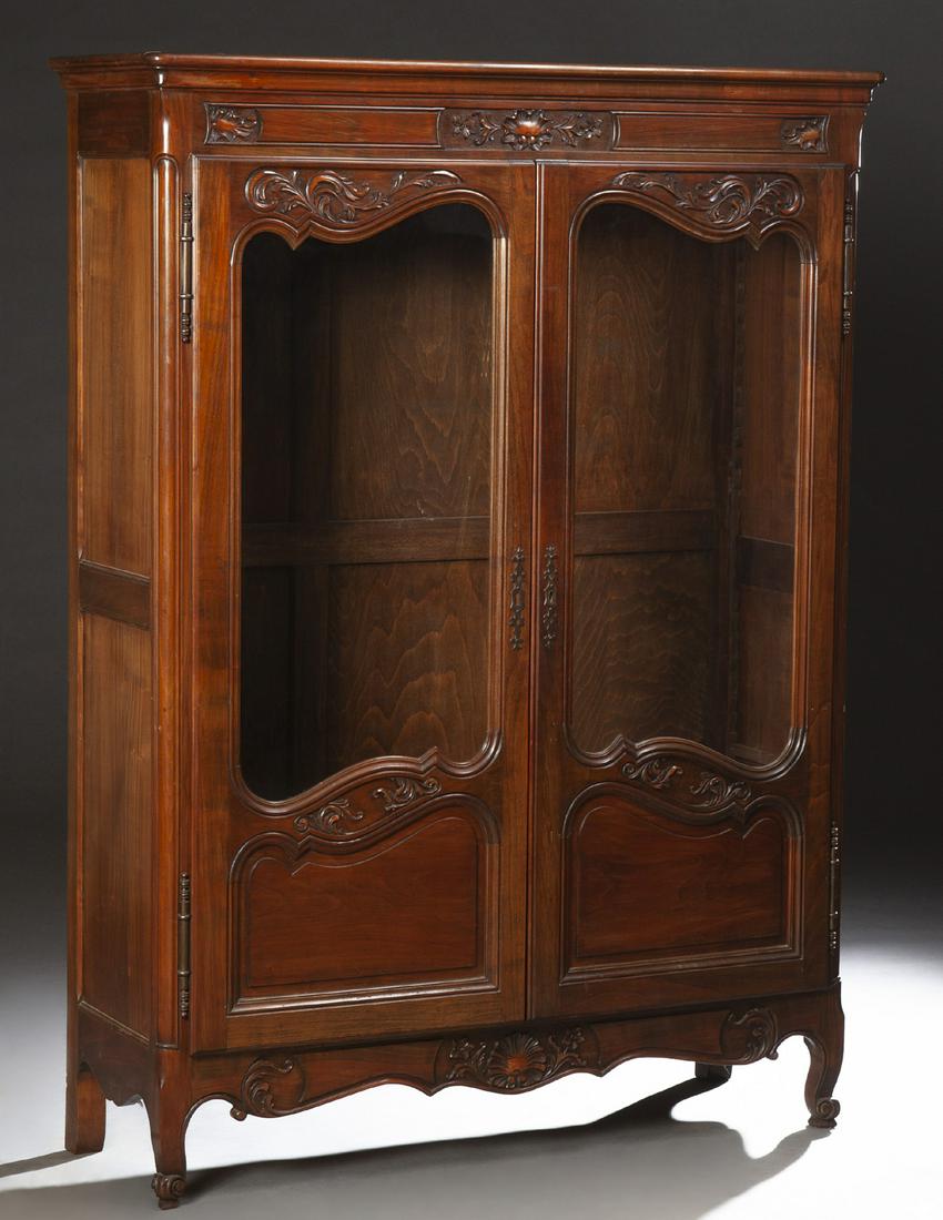 French Louis XV Style Carved Walnut Bookcase, early (1 of 1)