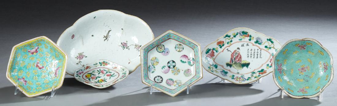 Group of Six Chinese Porcelain Footed Bowls, 20th c., (1 of 1)