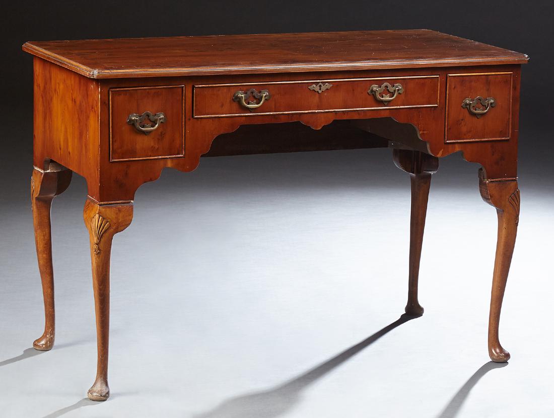 Diminutive English Queen Anne Style Inlaid Burled (1 of 1)