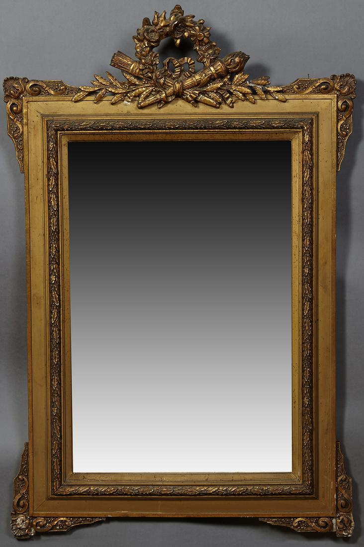 French Louis XVI Style Gilt and Gesso Overmantle (1 of 1)