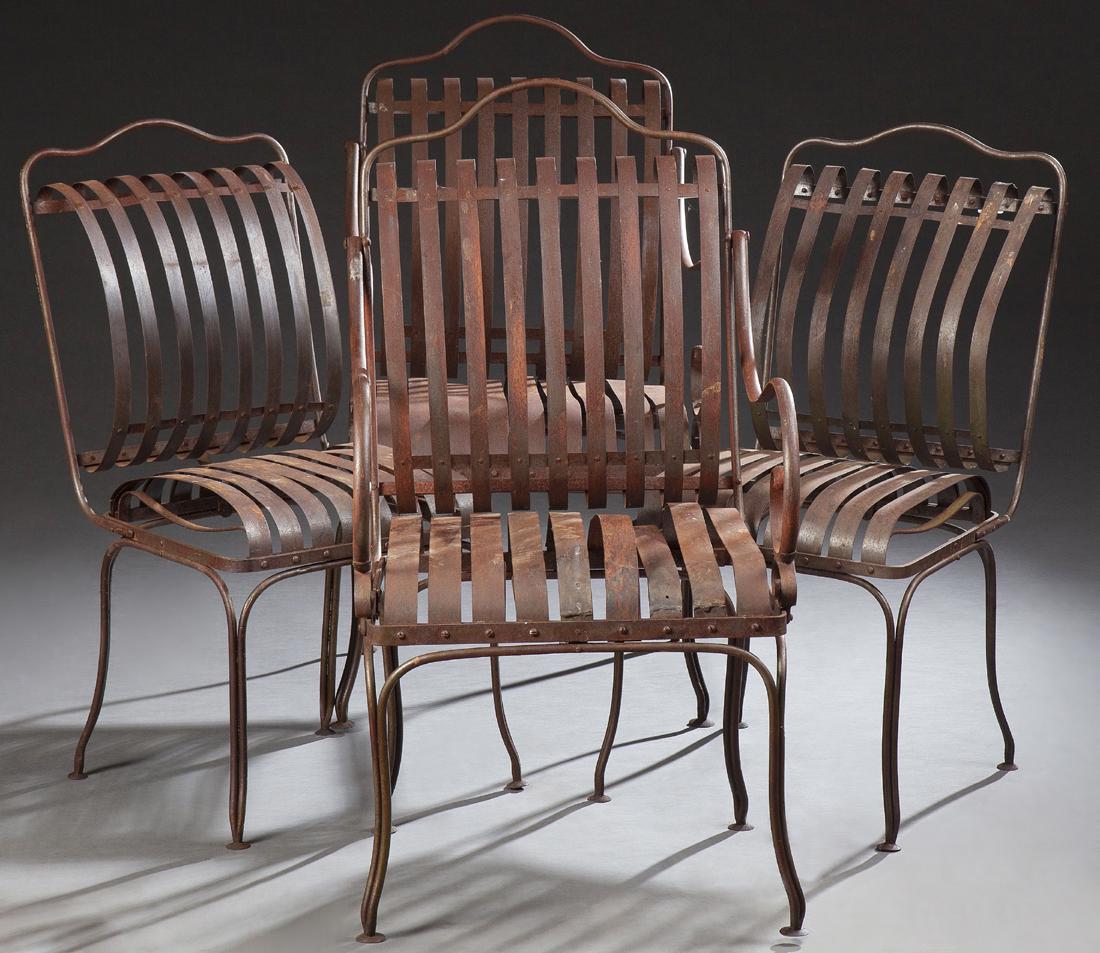 Set Of Four French Wrought Iron Garden Chairs Late Sep 15 2019