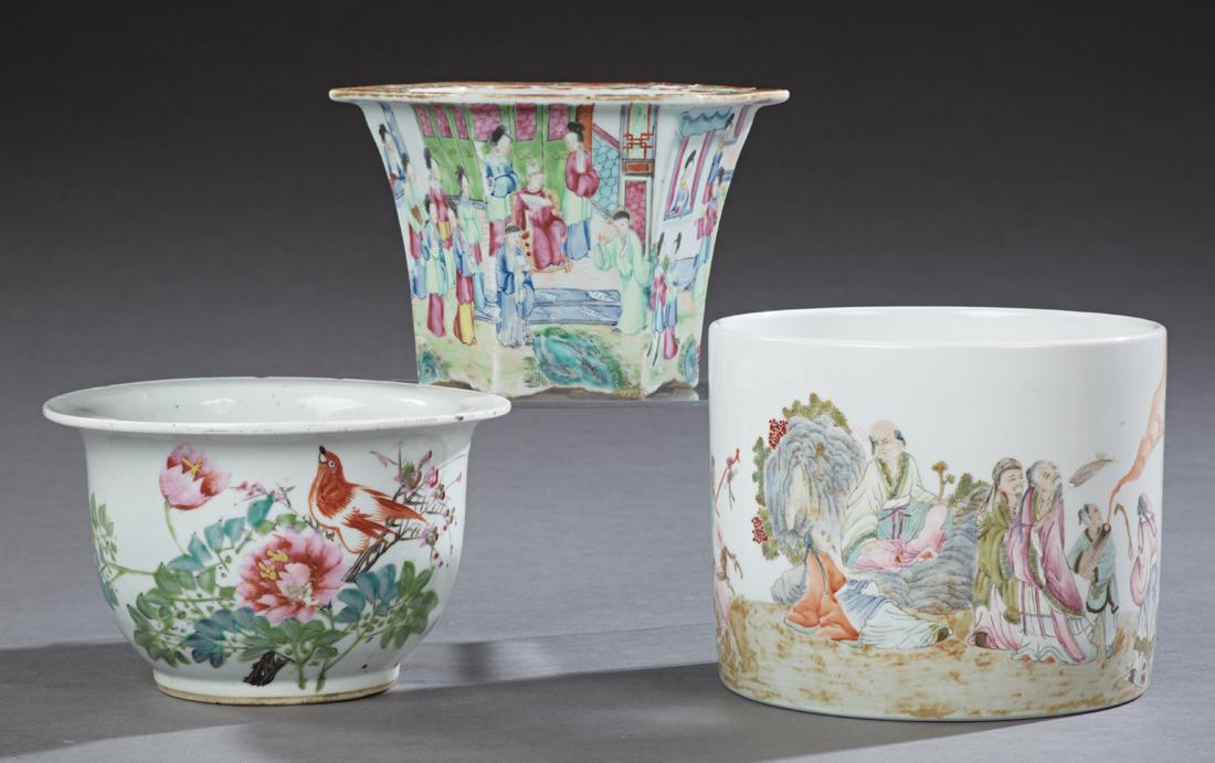 Three Chinese Porcelain Jardiniere, early 20th c., (1 of 4)