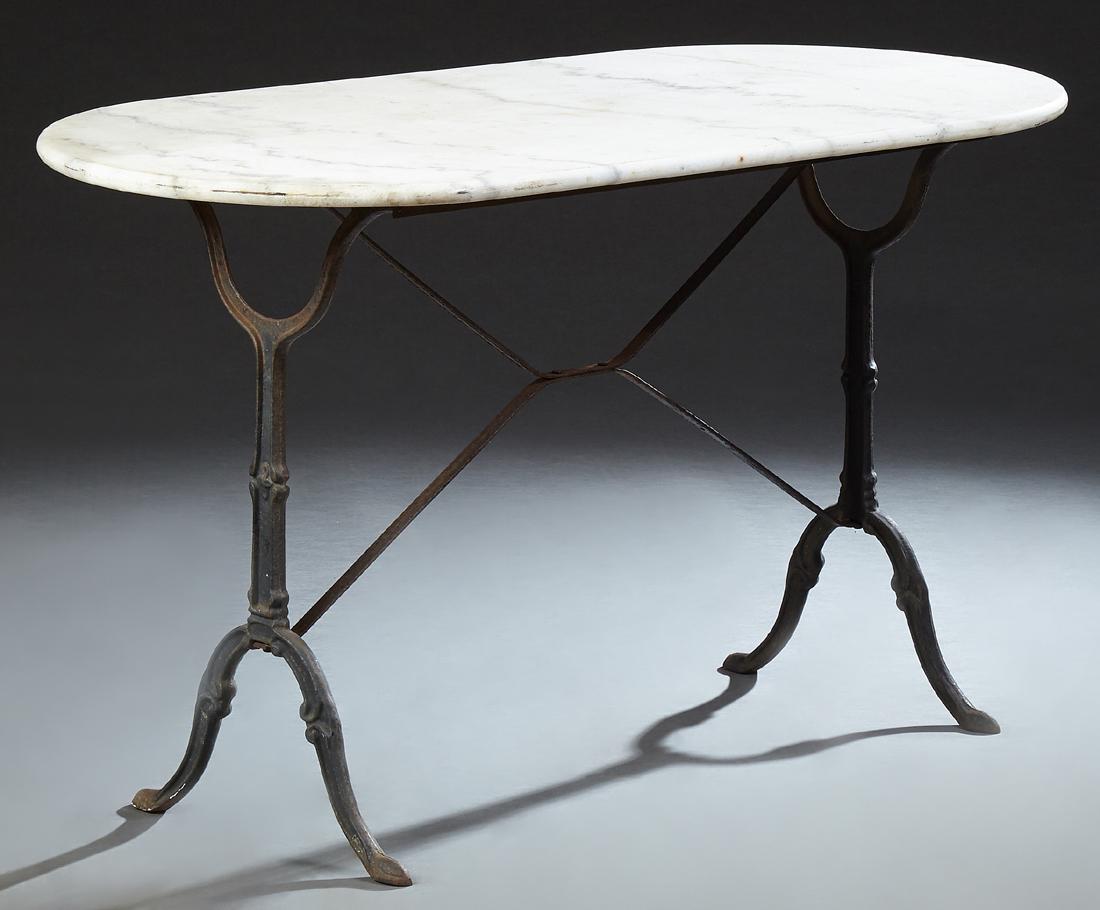 Parisian Wrought Iron Marble Top Bistro Table, early (1 of 1)
