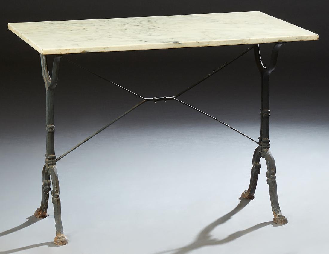 Parisian Wrought Iron Marble Top Bistro Table, early (1 of 1)