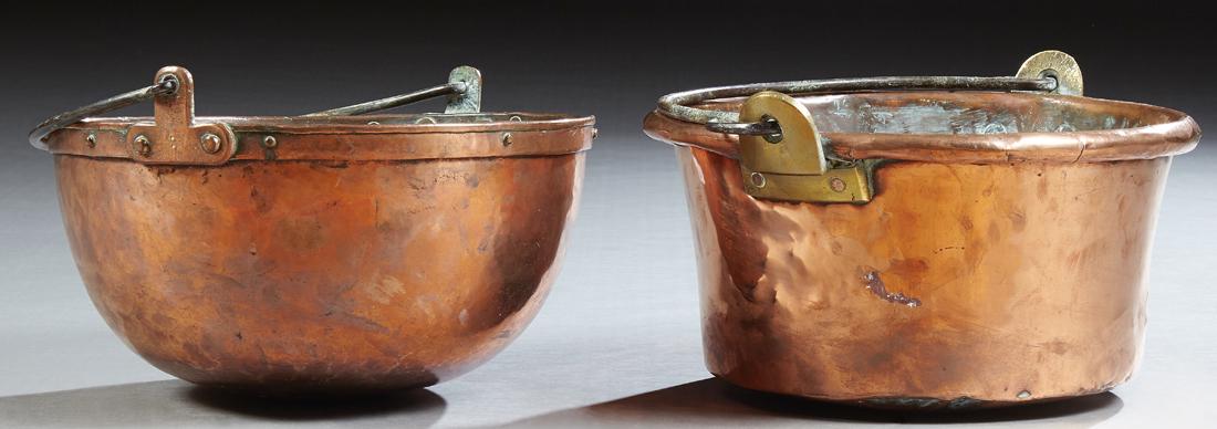 Two Large French Copper Cauldrons, late 19th c., one (1 of 1)