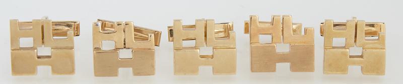 Group of Five 14K Yellow Gold Monogram Cufflinks, (1 of 1)