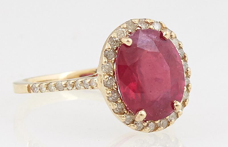 Lady's 14K Yellow Gold Dinner Ring, with an oval 3.97 (1 of 1)