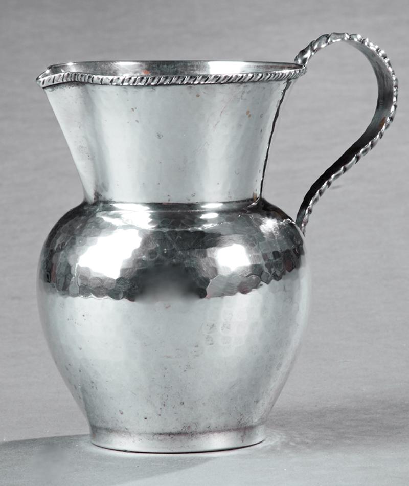 Italian .800 Silver Hand Hammered Milk Pitcher, 20th (1 of 1)