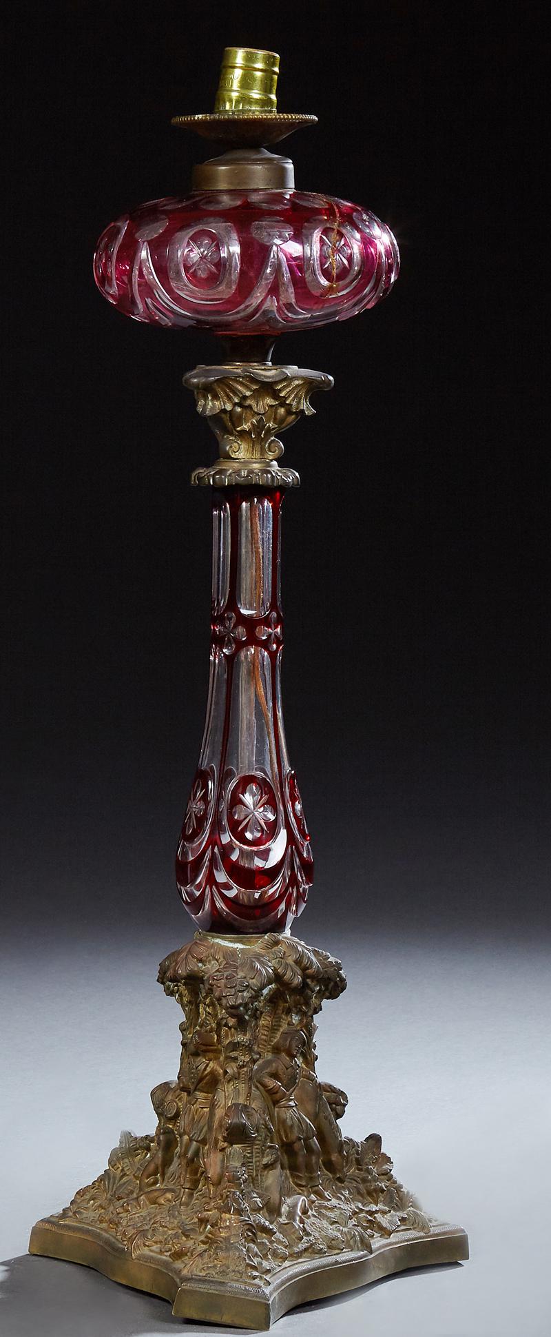 Bohemian Ruby Cut to Clear Crystal and Bronze Banquet (1 of 1)