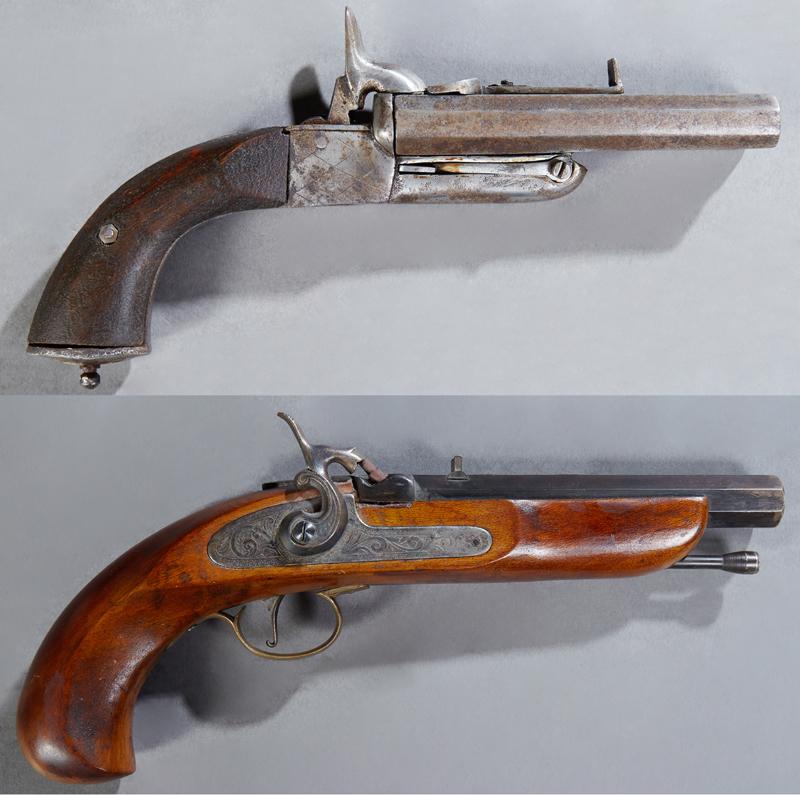 Two Handguns, consisting of a 19th c. double barrel (1 of 1)