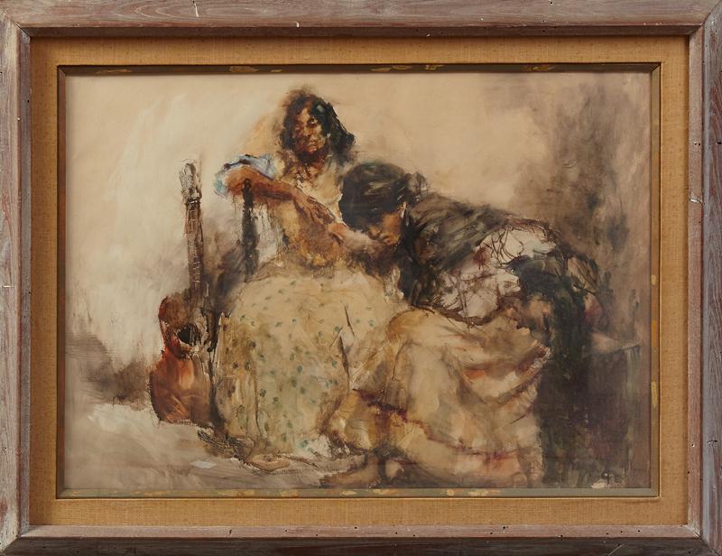 Continental School, "Flamenco Dancers," 20th c., (1 of 3)