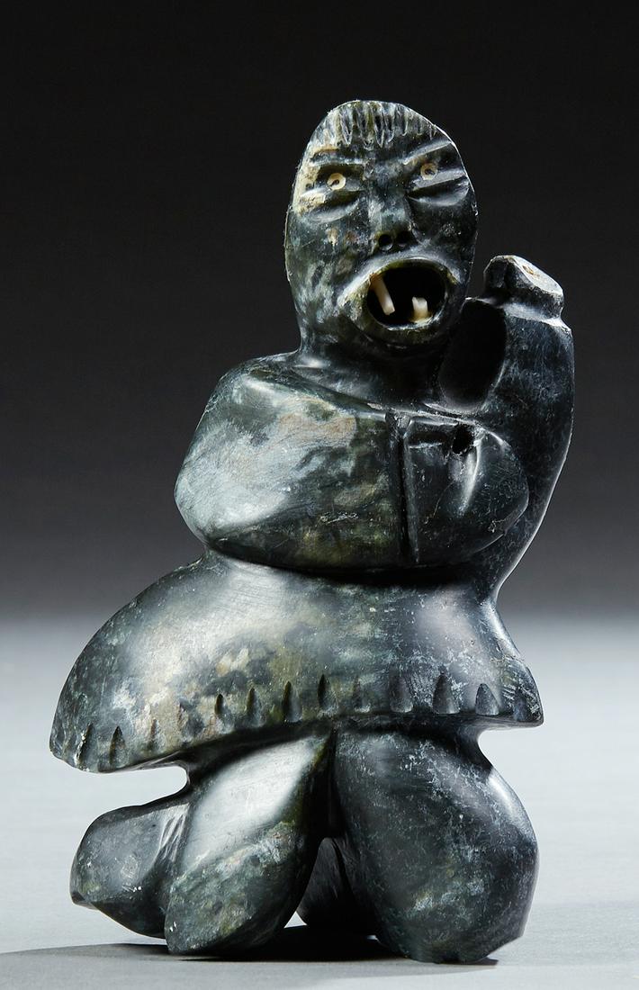 Inuit Eskimo Carved Basalt Figure of an Animal, H.- 6: Inuit Eskimo Carved Basalt Figure of an Animal, H.- 6 3/4 in., W.- 4 in., D.- 3 1/2 in.