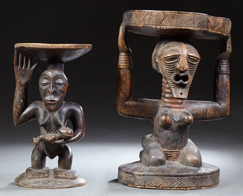 Two African Carved Wooden Chief (1 of 1)