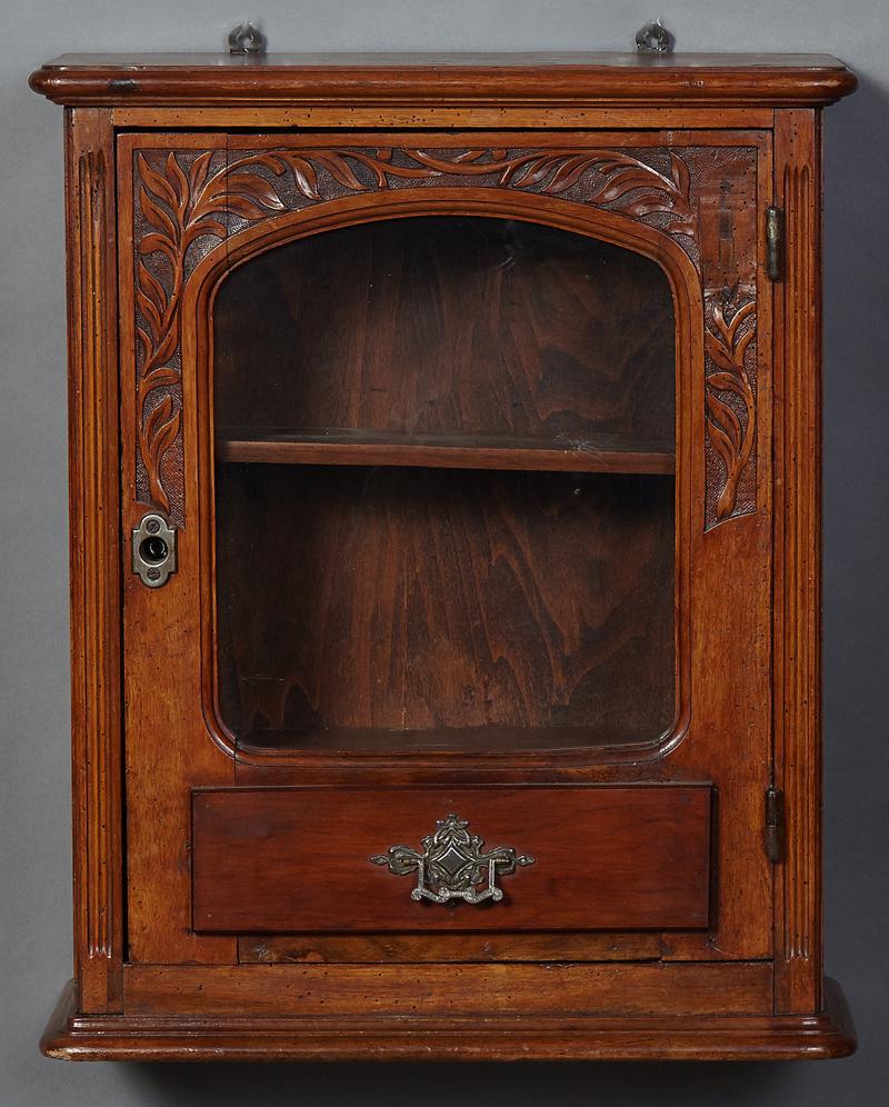 French Carved Mahogany Hanging Cabinet, late 19th c., (1 of 1)