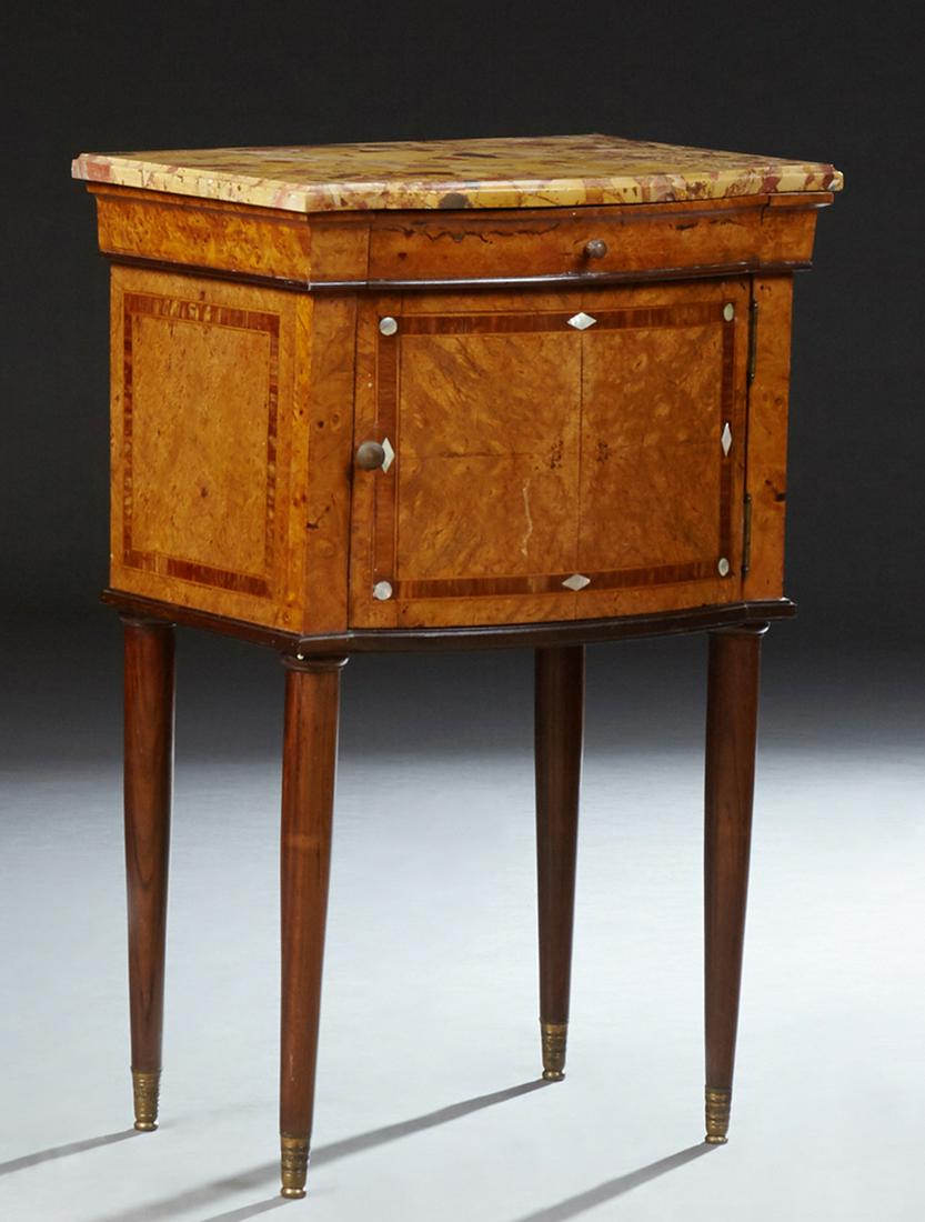 French Inlaid Ormolu Mounted Burled Walnut Nightstand, (1 of 1)