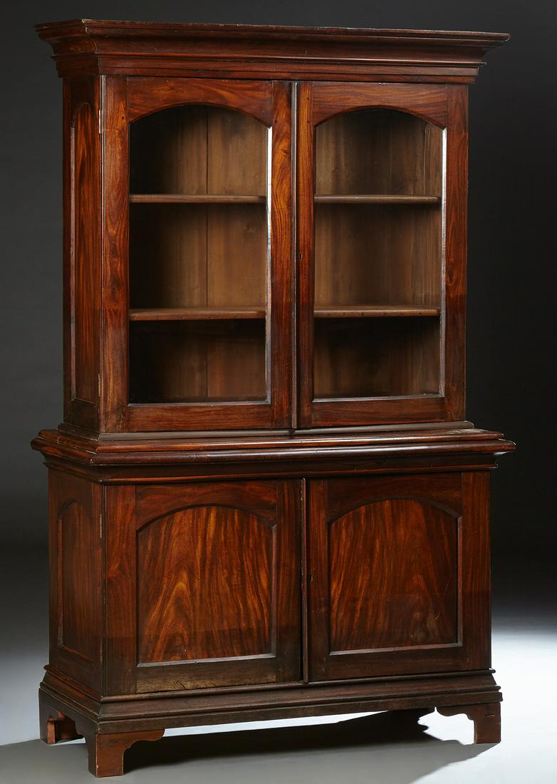 English Victorian Carved Mahogany Bookcase Cupboard, c. (1 of 1)