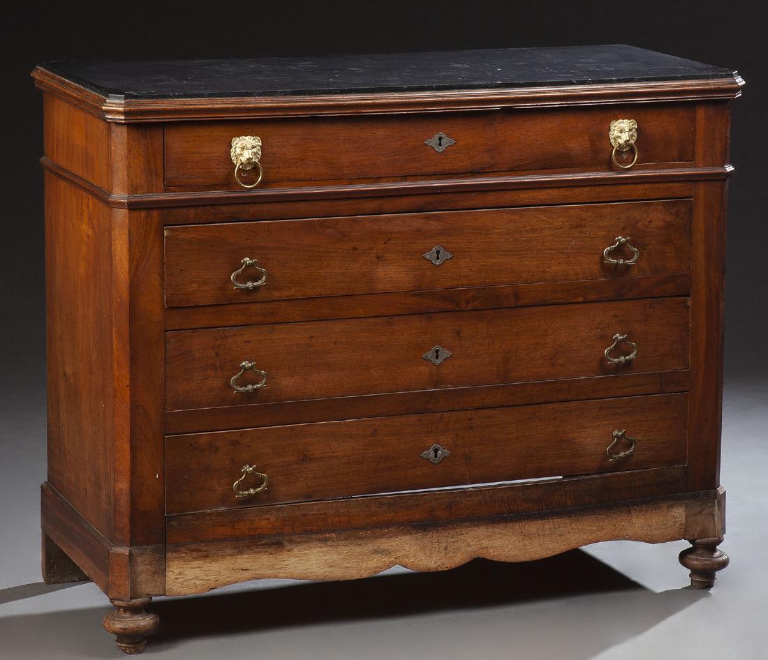 French Louis Philippe Style Carved Walnut Marble Top (1 of 1)