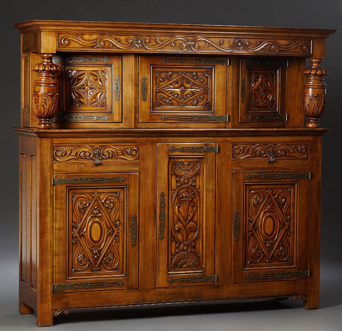 French Louis XIII Style Carved Walnut Court Cupboard, (1 of 1)