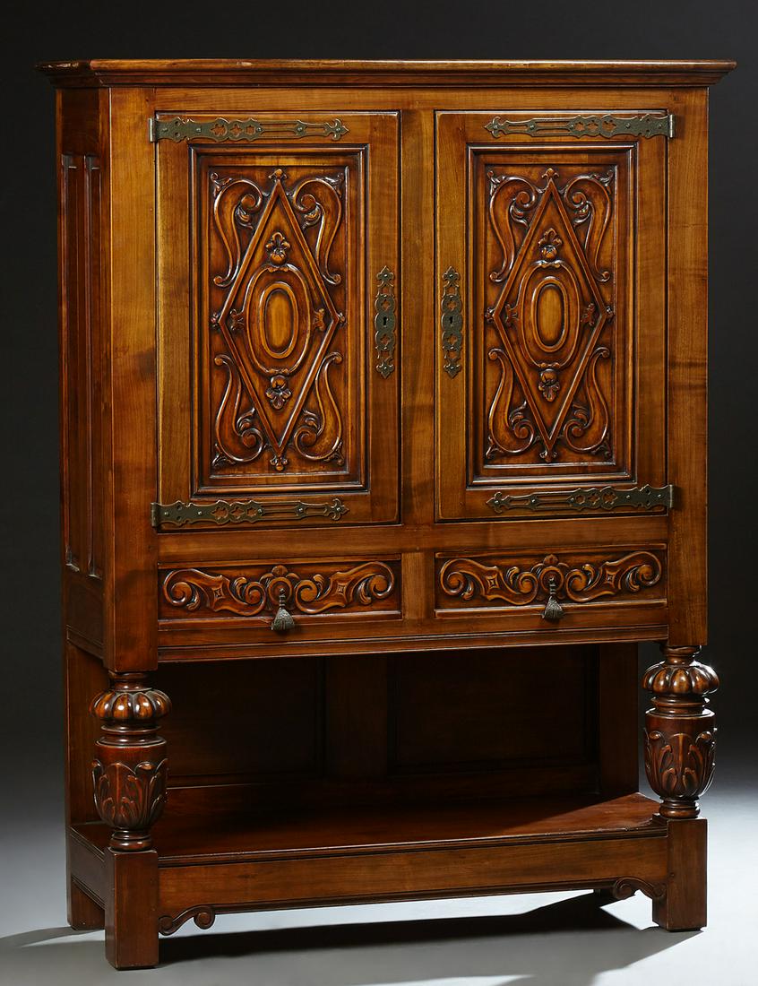 French Louis XIII Style Carved Walnut Court Cupboard, (1 of 1)