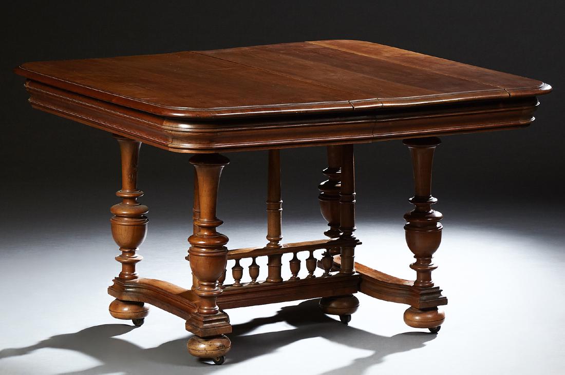 French Carved Walnut Henri II Style Dining Table, c. (1 of 2)