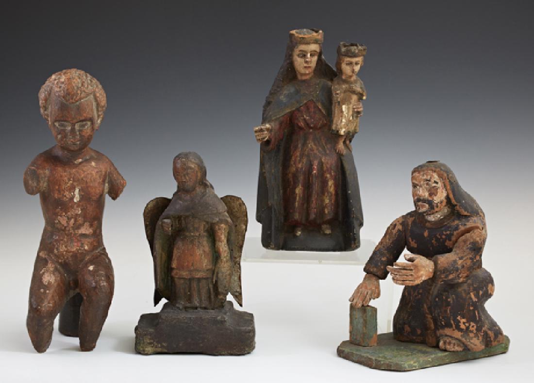 Group of Four Diminutive Santos, 19th c., consisting of (1 of 1)
