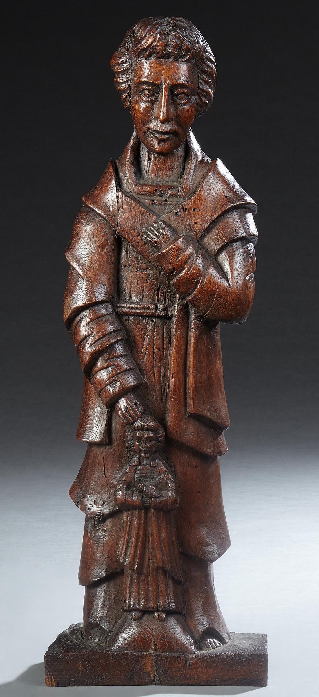 French Provincial Carved Oak Figural Religious Group, (1 of 1)