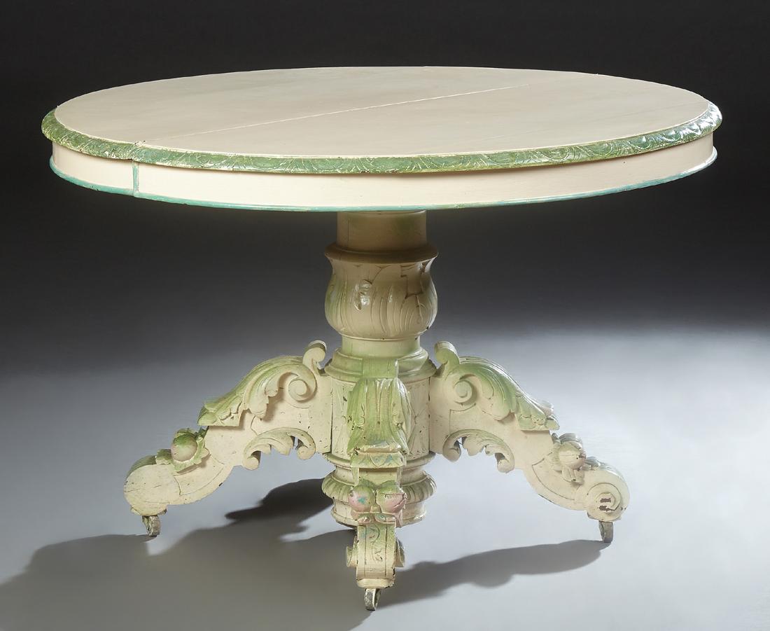 French Provincial Polychromed Oak Circular Dining (1 of 1)