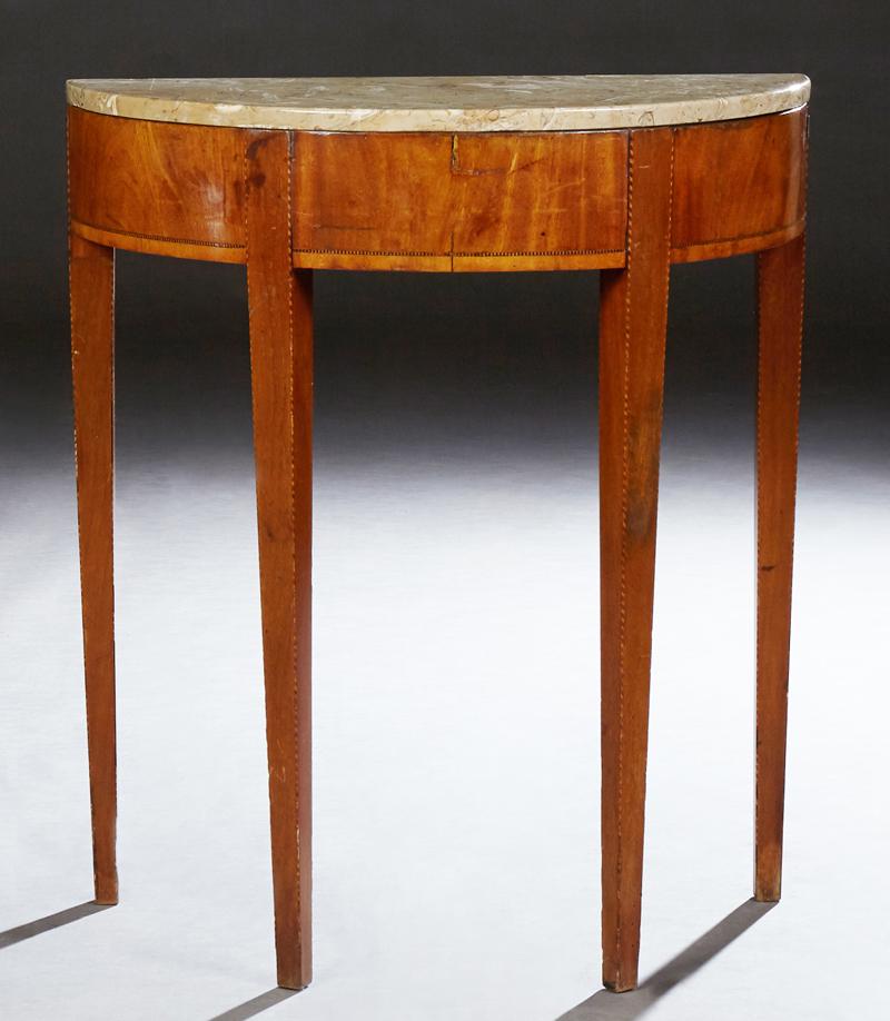 French Louis XVI Style Inlaid Mahogany Marble Top (1 of 1)