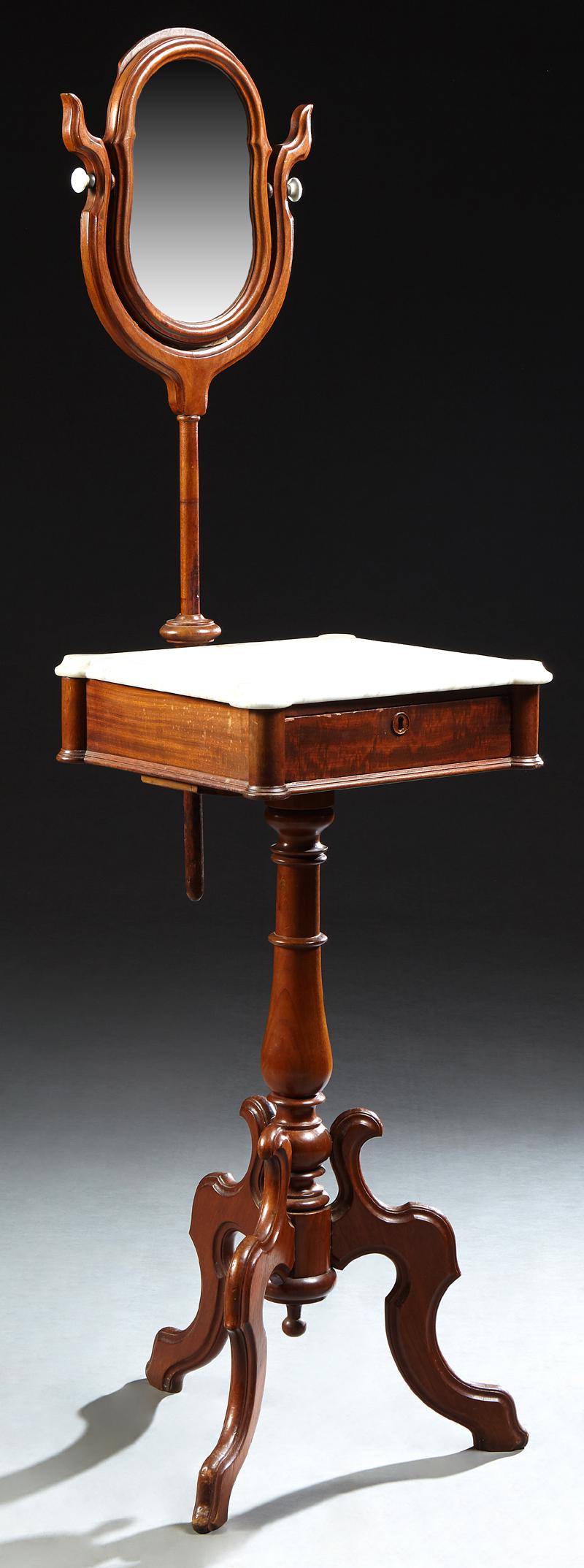 American Mahogany Carved Walnut Marble Top Shaving (1 of 1)