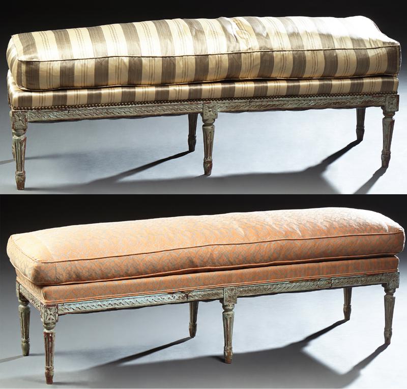 Pair of Louis XVI Style Polychromed Mahogany Long (1 of 16)
