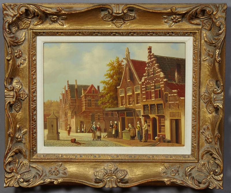 John Haanstra (1940-, Dutch), "Continental Street Scene (1 of 2)