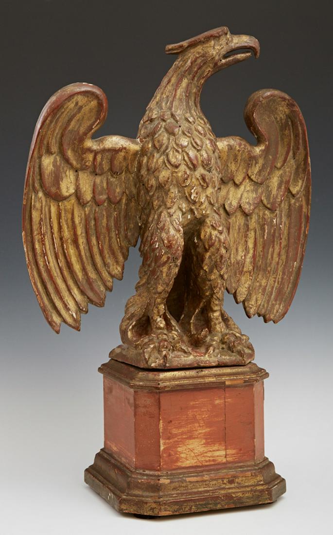 Carved Gilt Wood Table Top Eagle, 19th c., the spread (1 of 2)