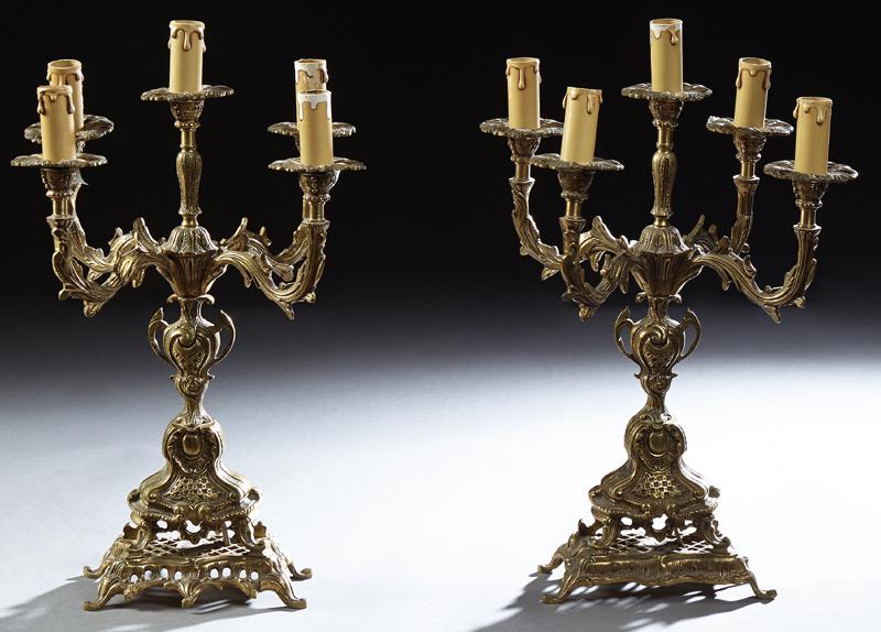 Pair of French Gilt Bronze Louis XV Style Five Light (1 of 1)