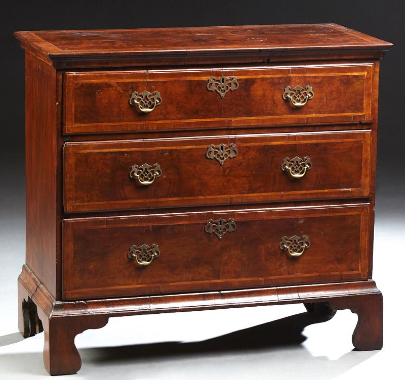 English Inlaid Oyster Veneered Walnut Chest, early 19th (1 of 1)