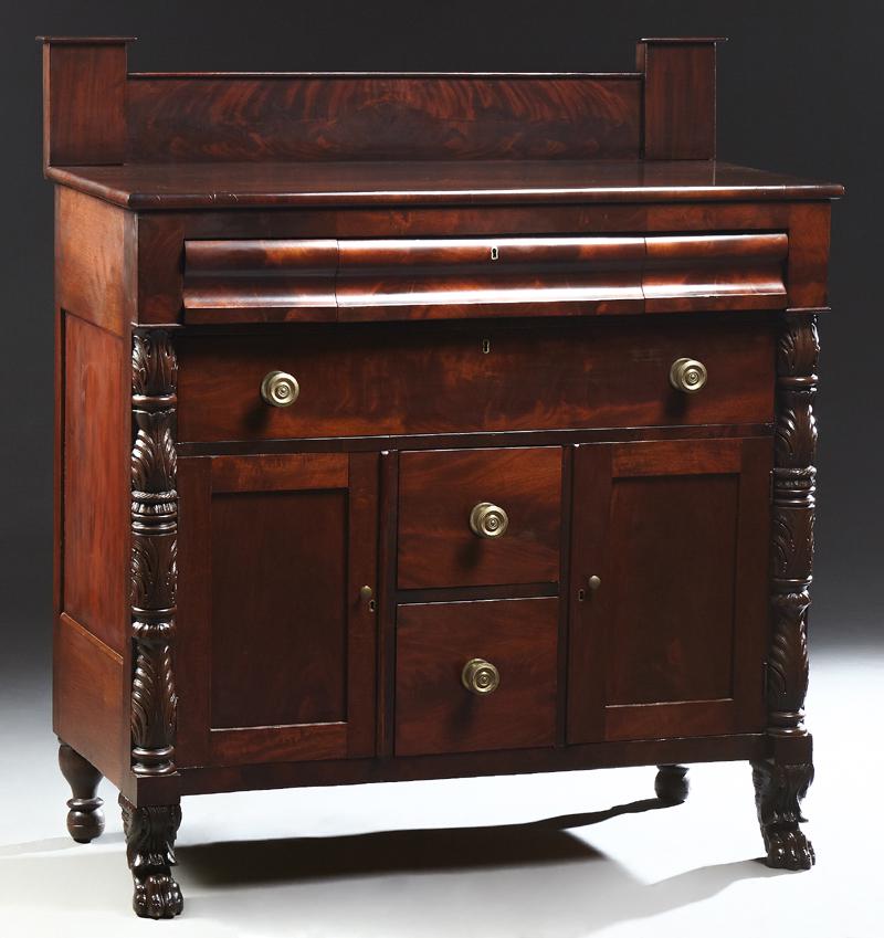 American Classical Carved Mahogany Sideboard, 19th c., (1 of 1)