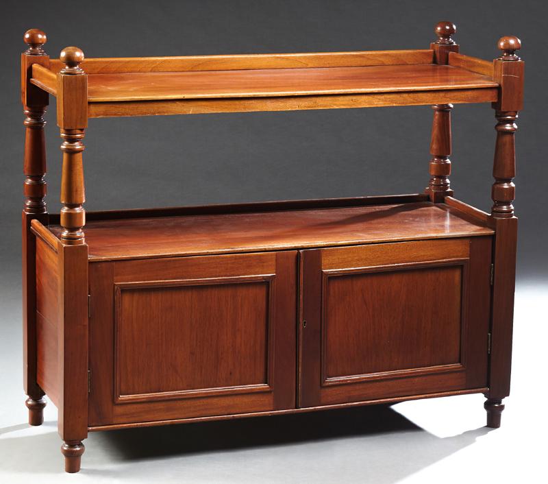 English Carved Mahogany Serving Trolley, 20th c., the (1 of 1)