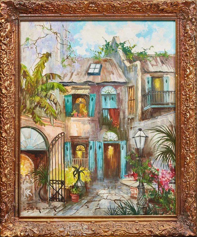Colette Pope Heldner (1902-1990, New Orleans), "Patio, (1 of 1)