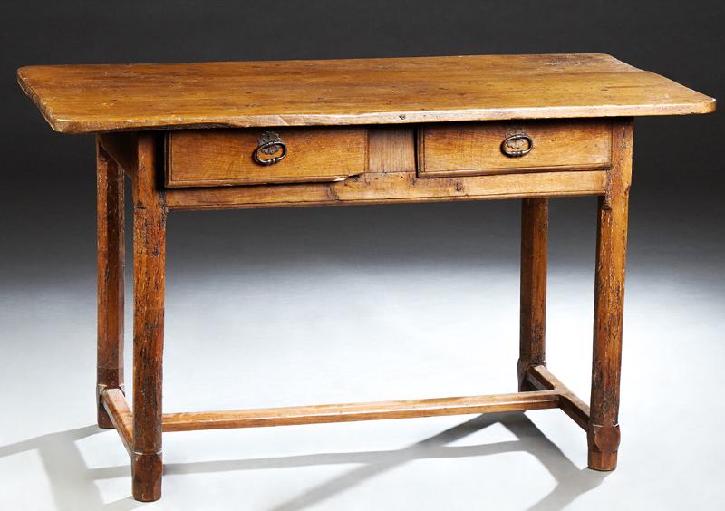 French Provincial Carved Oak Farmhouse Table, 19th c., (1 of 1)