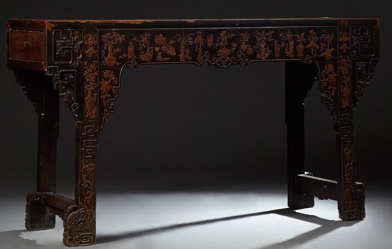 Antique Chinese Carved Hardwood Altar Table, 19th c., (1 of 1)
