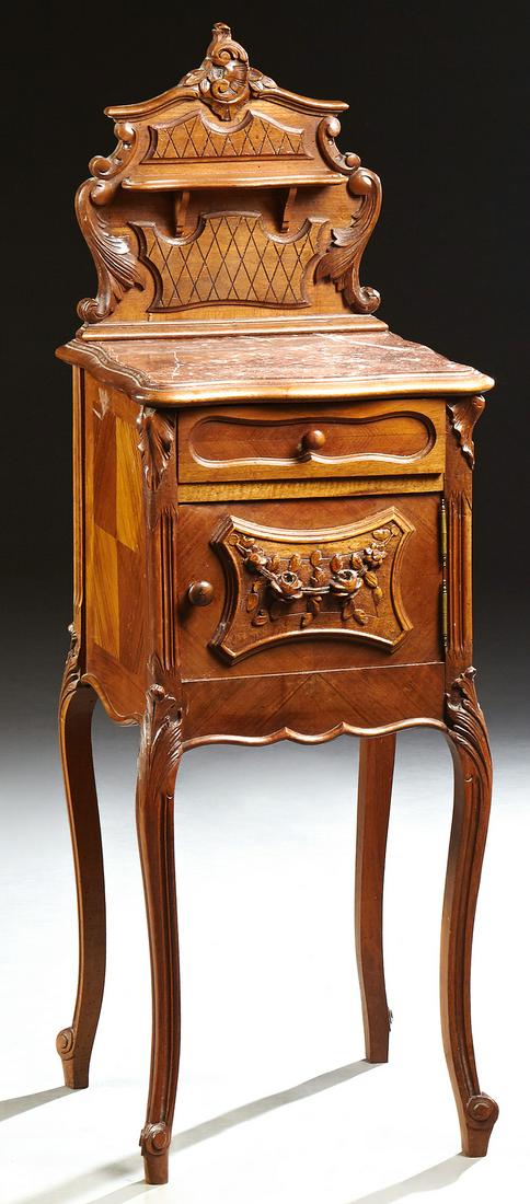 French Louis XV Style Marble Top Nightstand, early 20th (1 of 1)