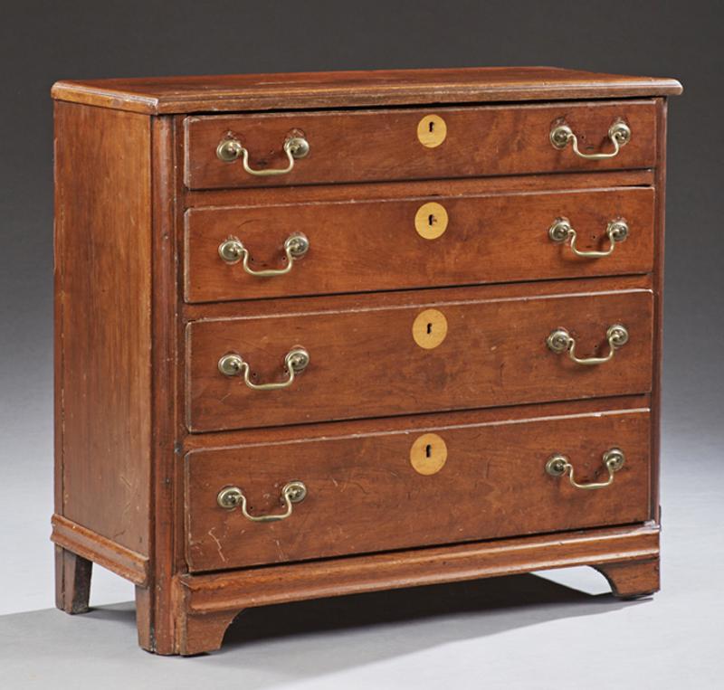 English Inlaid Mahogany Chest, 19th c., the reeded edge (1 of 1)