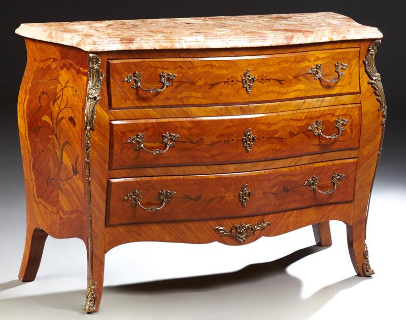 French Louis XV Style Ormolu Mounted Marquetry Inlaid (1 of 1)